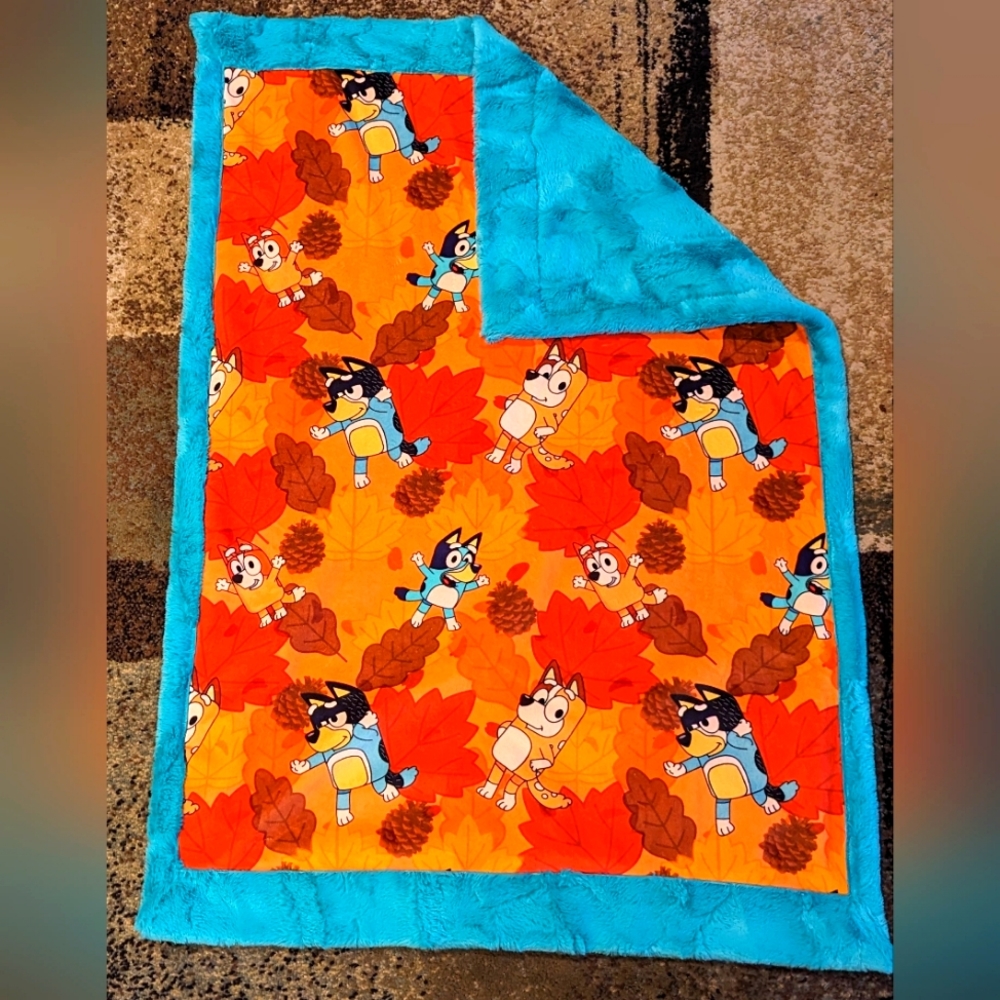 Bluey Fall print, Baby size Minky, Limited designer print